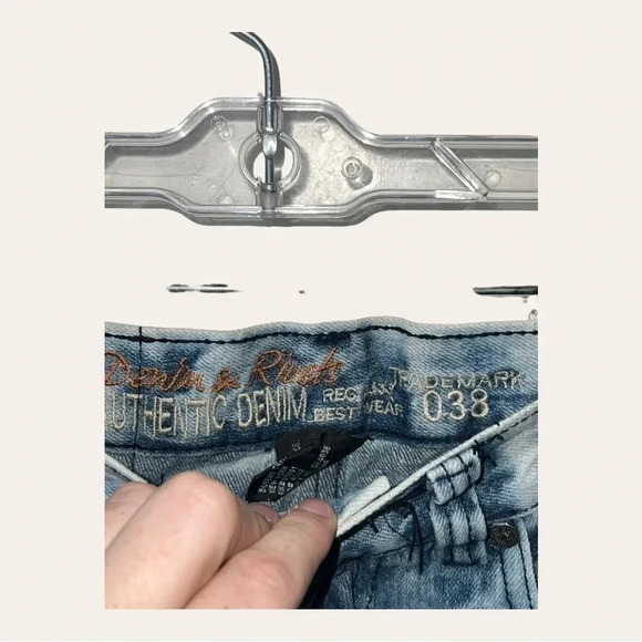 0801. Men’s DENIM & RIVETS DENIM JEANS PATCHWORK DISTRESSING SIZE 30 - Picture 4 of 8